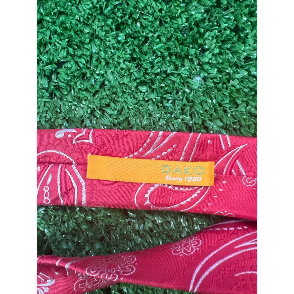 Dako Red Paisley Necktie Menswear Formal Wedding‎ Party Business Attire Silk
